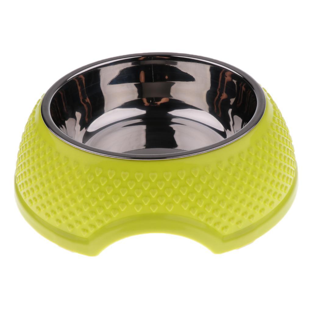 Anti Slip Stainless Steel Pet Dog Cat Feeder Food Water Bowl Dish