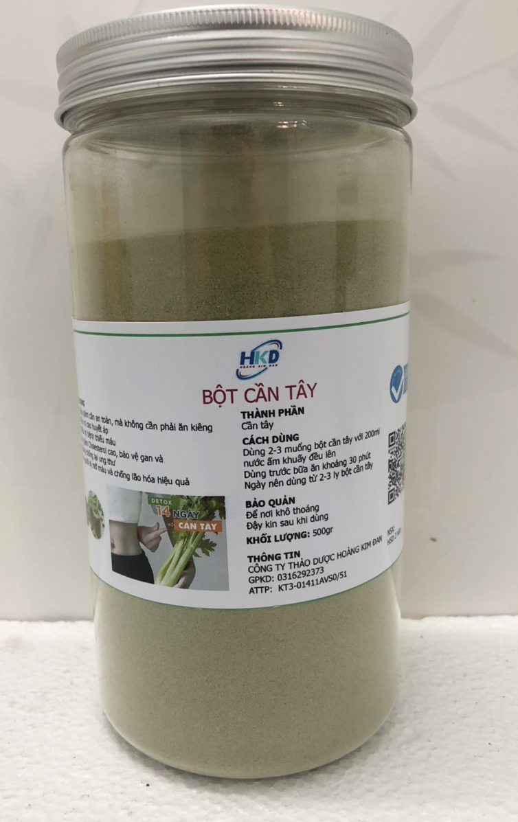 Bột cần tây nguyên chất sấy lạnh -  Bột xanh thơm uống ngon (500gr)