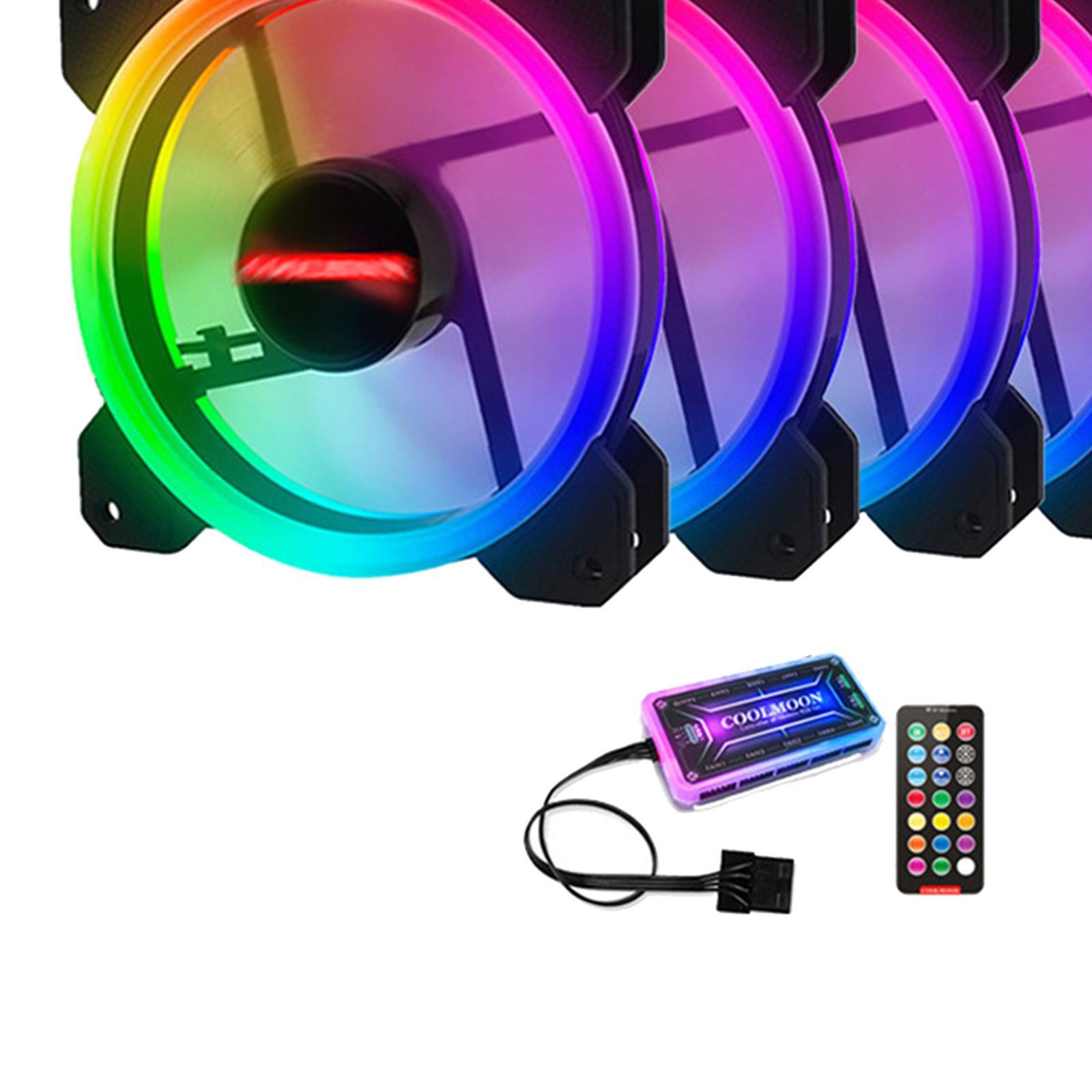 120mm LED Adjust RGB PC Computer Case Cooling Fan with Controller, Remote control, High