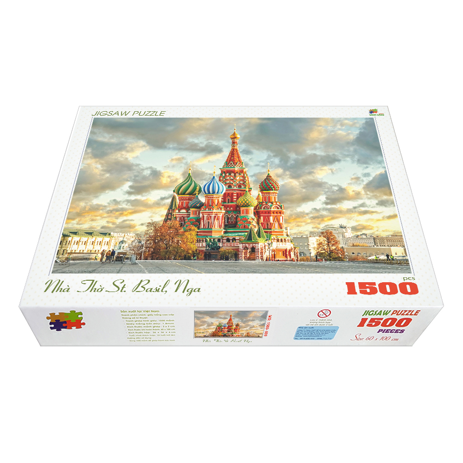 Bộ tranh xếp hình cao cấp 1500 mảnh – Nhà Thờ St. Basil, Nga