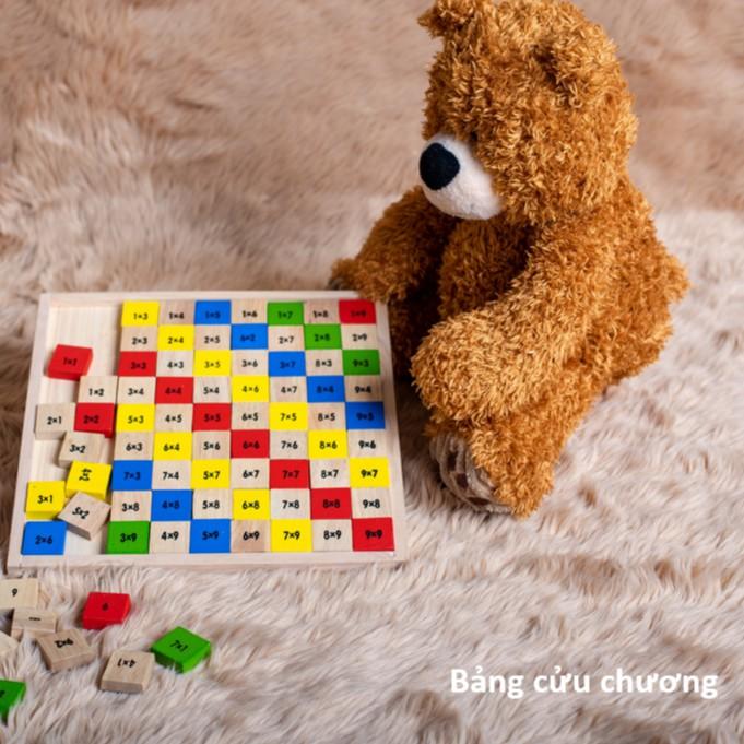 Bảng cửu chương bằng gỗ- Kèm Chữ Số Và Phép Tính