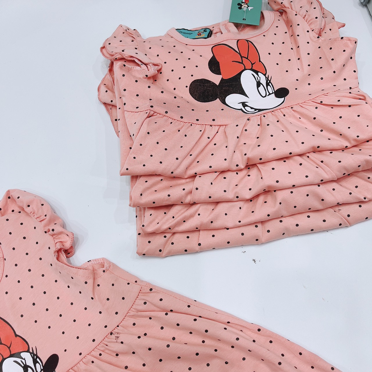 SET 2 VÁY MICKEY THUN CỘC TAY MÙA HÈ CHO BÉ GÁI SIÊU XINH, CHẤT VẢI MỊN COTTON 4C CO GIÃN XINH XẮN