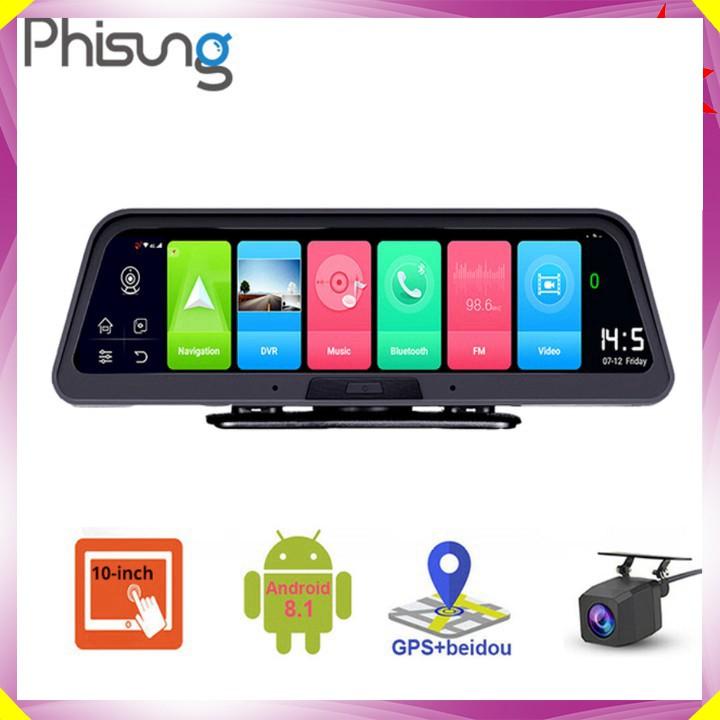 Camera hành trình taplo ô tô cao cấp thương hiệu Phisung 4G, Wifi, GPS ,10 inch - Mã: Q98 - Hàng Nhập Khẩu