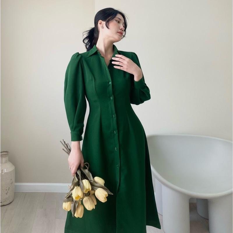 LUCI DRESS Đầm sơ mi tay phồng