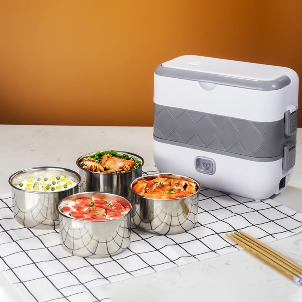 Hộp cơm cắm điện hâm nóng ruột INOX cao cấp, Hộp cơm cắm điện văn phòng sang trọng tiện lợi dễ sử dụng