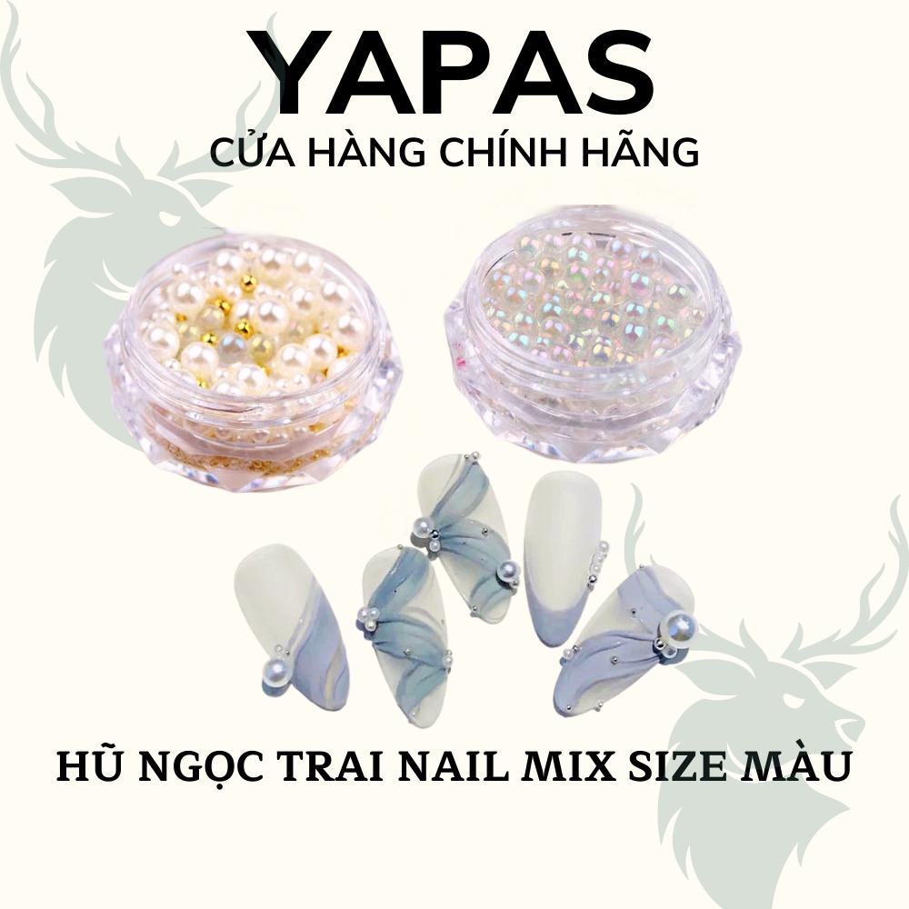 Bi nail ngọc trai ngũ sắc mix màu mix size , ngọc trai giả gắn đính trang trí móng chuyên dụng