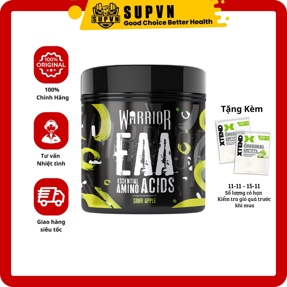 Warrior EAA (30 lần đùng) - Phục Hồi Cơ Bắp, Chống Mất Cơ, Chống Nhức Mỏi Cơ, Phát Triển Cơ Bắp