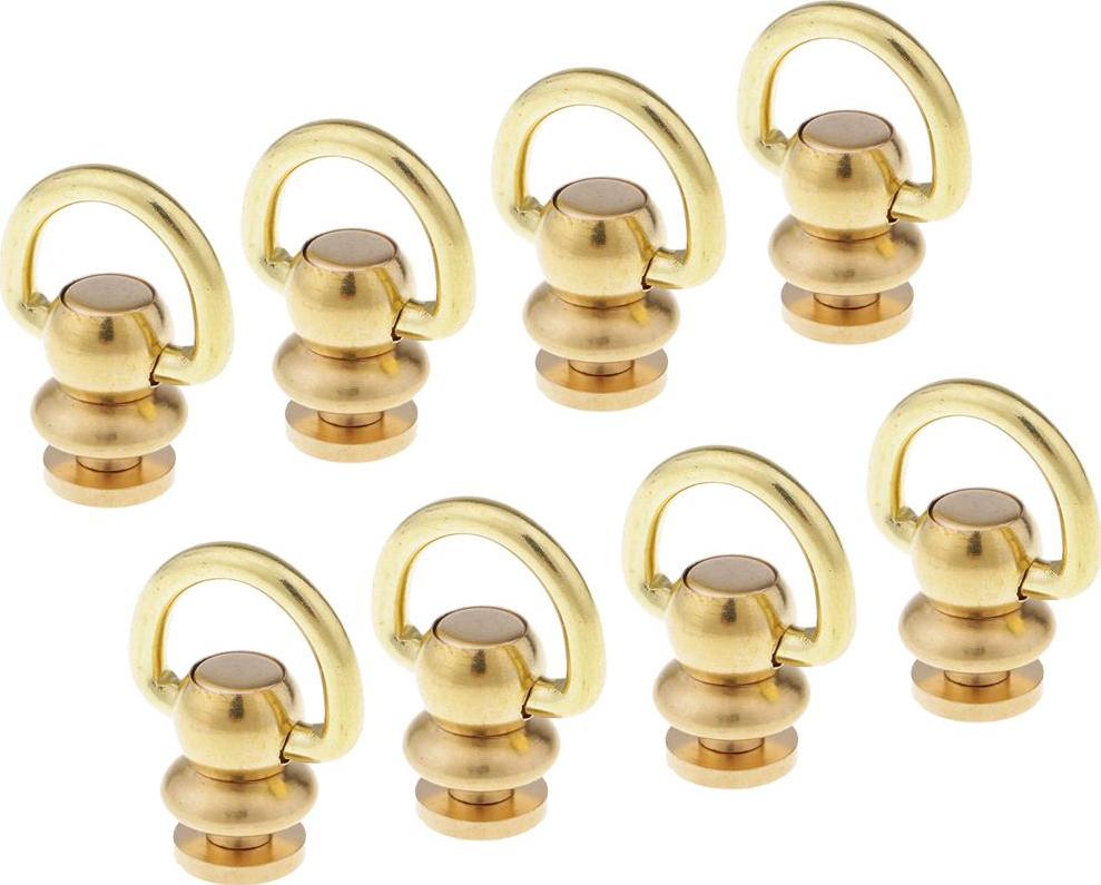 8 Bộ Đồng Móng Tay Bằng Kim Loại Đính Đinh Tán Vít Xoay 360 Độ Bóng Bài Đầu Nút Với D Vòng dễ Dàng Lắp Đặt Và
