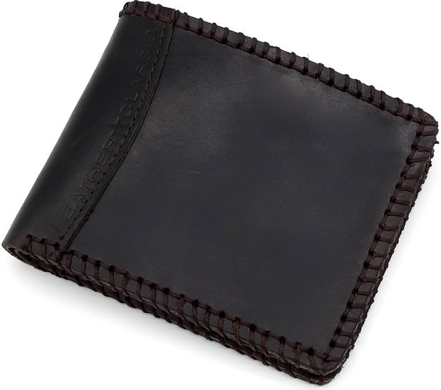 Bóp ví nam ngang da bò thật handmade V082K1 - Đen