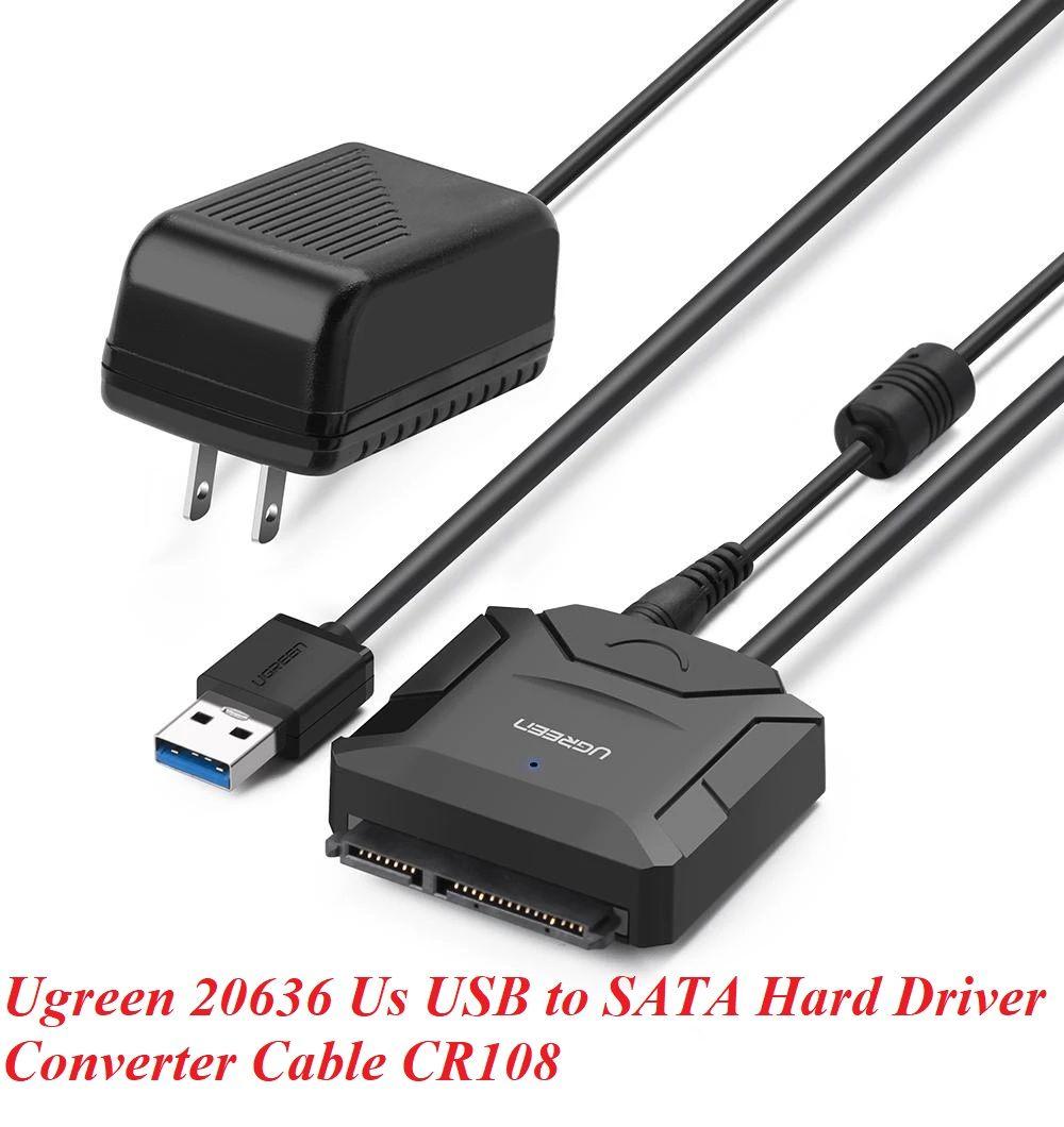 Ugreen UG20636CR108TK kèm nguồn 12v USB 3.0 ra SATA III Cáp chuyển đổi cho hdd SSD 3.5 - 2.5inch - HÀNG CHÍNH HÃNG