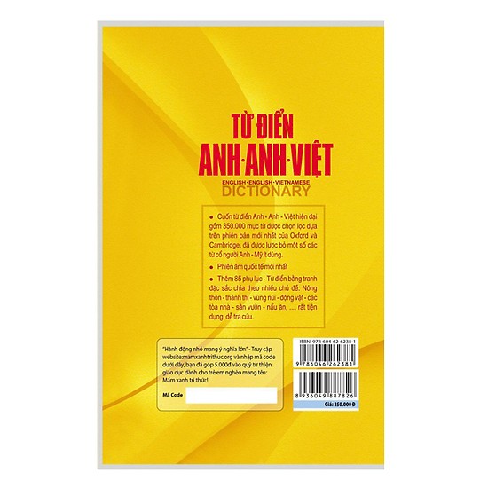 Từ Điển Oxford Anh - Anh - Việt (Bìa Vàng) (Tặng Bookmark độc đáo CR)
