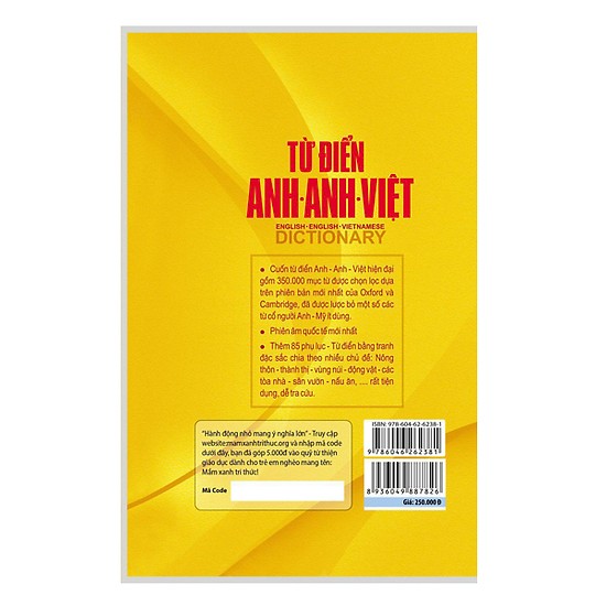 Từ Điển Oxford Anh - Anh - Việt (Bìa Vàng) (tặng sổ tay mini dễ thương KZ)