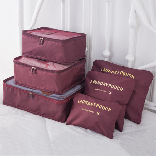 Bộ túi du lịch 6 túi secret pouch travel trơn