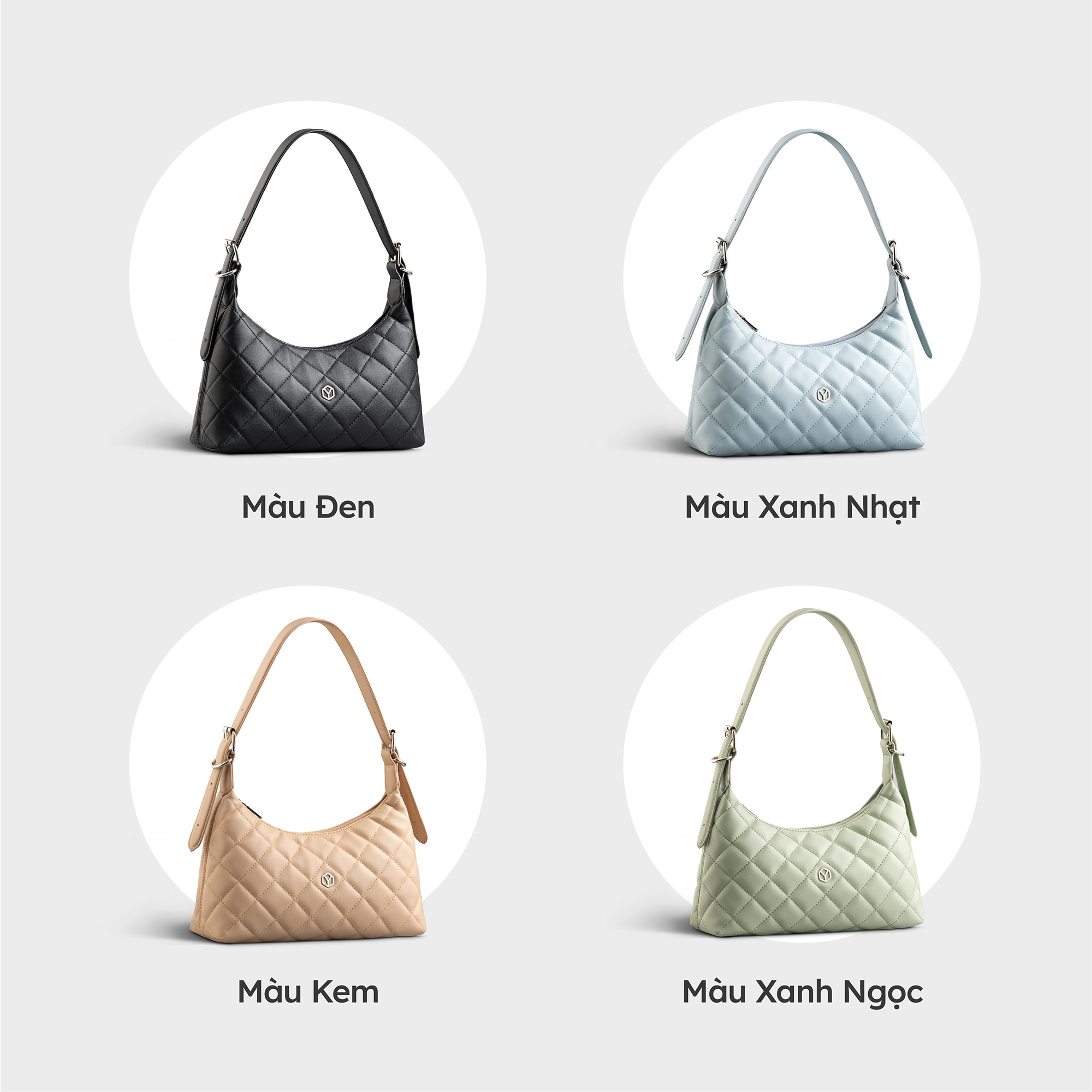 Túi Yuumy ( Thời trang nữ họa tiết dập chỉ chéo size 25 - Túi đeo vai da Seasand YN220 )