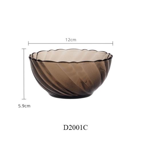Chén Beau Rivage Nâu Khói Creole 12cm Thủy tinh cường lực cao cấp Pháp D2001C