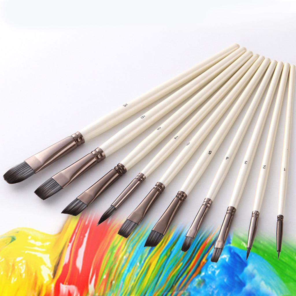 Paint Brushes Set Nylon Hair Brush Acrylic Oil Watercolor Gouache Painting