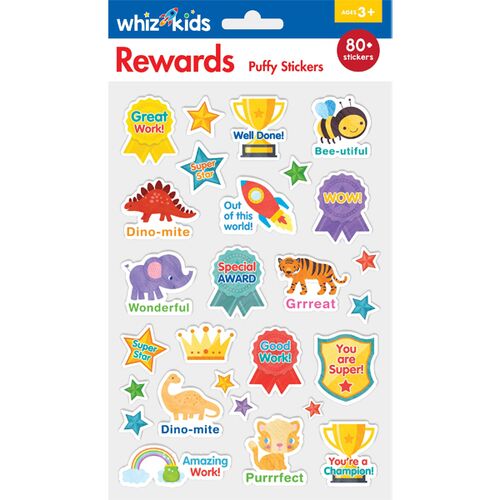 Whiz Kids Puffy Stickers - Rewards