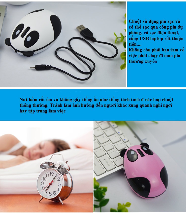 Chuột không dây mini Panda Mouse