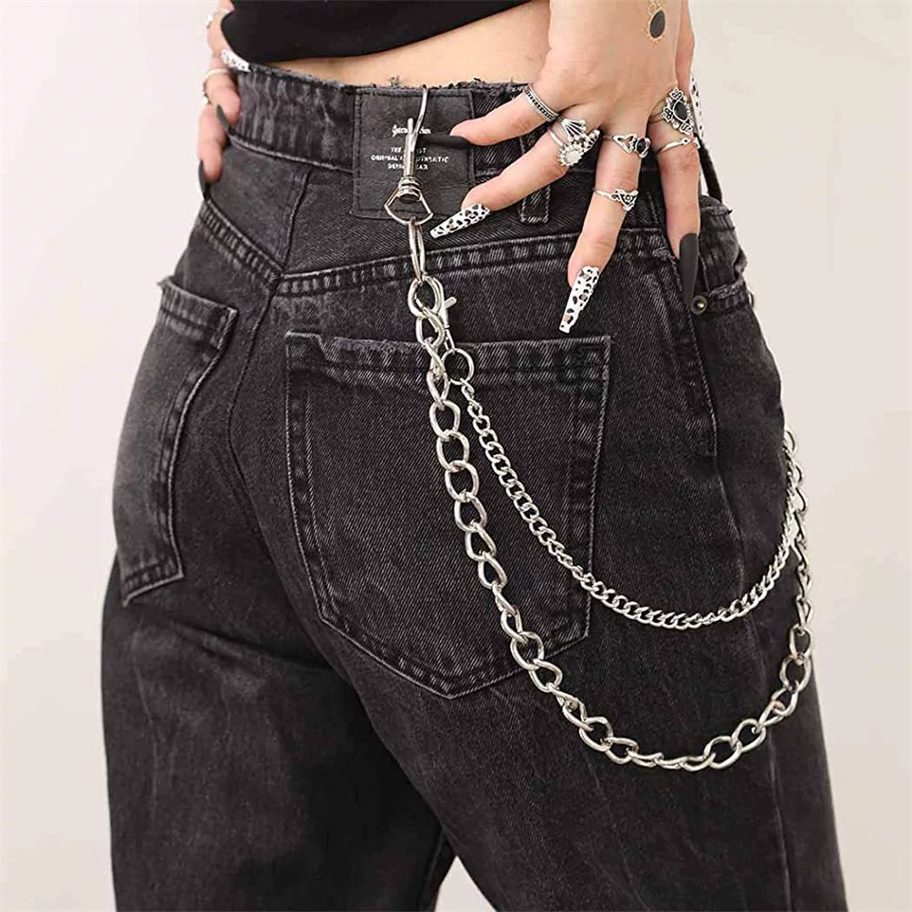 Xích đeo quần 2 lớp nhiều kiểu đeo dây chuỗi body chain mix jeans jogger quần short 2 layer chain phong cách Âu Mỹ hip hop