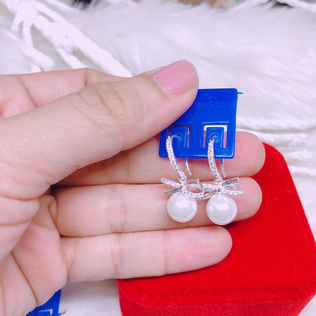 BÔNG TAI NƠ MÓC ĐÍNH ĐÁ HÀNG ĐẸP -