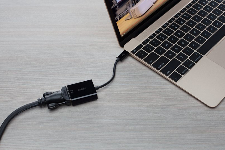 Cáp Chuyển Đổi USB Type-C Sang VGA Belkin F2CU037BTBLK (Đen) - Hàng Chính Hãng