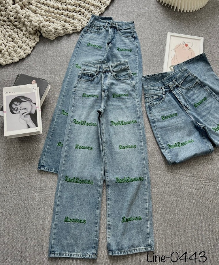 QUẦN JEANS ỐNG RỘNG LƯNG CAO DÀI SUÔNG TRƠN DENIM THỂ THAO DẠO PHỐ ĐI CHƠI ĐI BIỂN ĐI TIỆC CÔNG SỞ