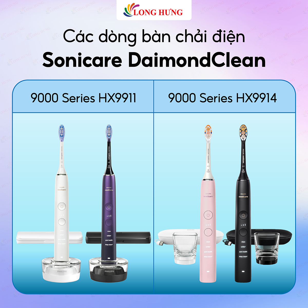 Bàn chải điện Philips Sonicare DiamondClean 9000 Series HX9911 - Hàng chính hãng