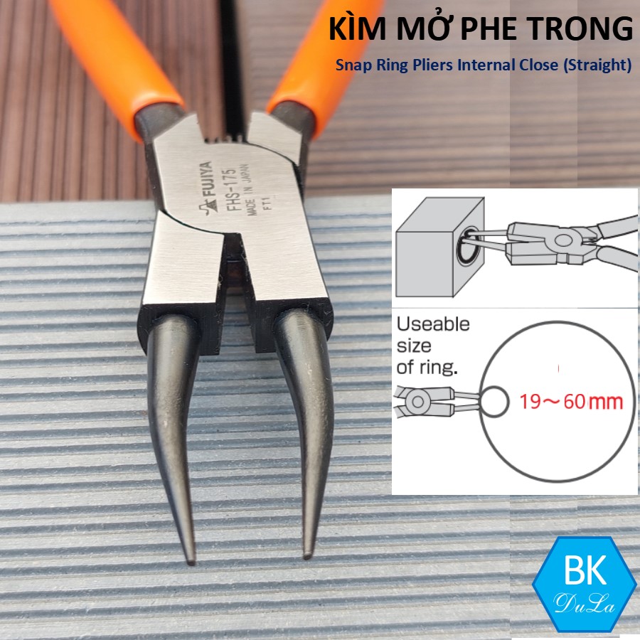 [Hàng Nhập Nhật] Kìm mở phe- Kềm mở phanh trong 175mm Fujiya FHS-175