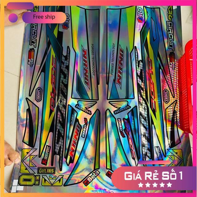 Trọn bộ tem rời dành cho xe Wave Blade 110 Crom 7 màu titan