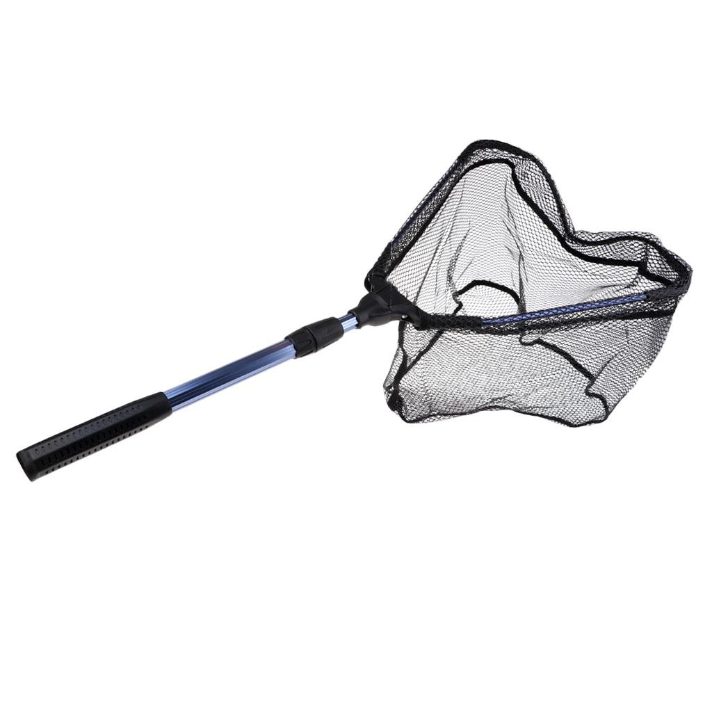 Trilateral Fishing Landing Net Brail Telescopic Handle Foldable Fishing Net