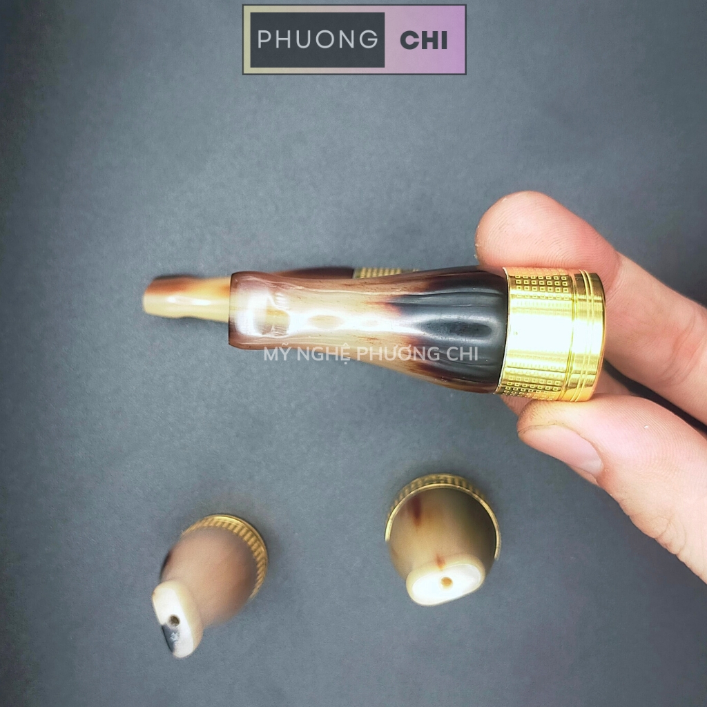 Bộ Tẩu Bắt Tóp Xì_Gà 4 Chiếc Bằng Sừng Đầu Đồng Cao Cấp - quà tặng ý nghĩa cho sức khỏe nam giới | Mỹ Nghệ Phương Chi