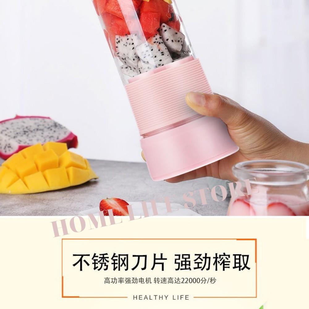 Máy Xay Sinh Tố Cầm Tay Portable Juice Blender 4 Lưỡi Dao Tiện Lợi Kèm Dây Sạc Tích Điện