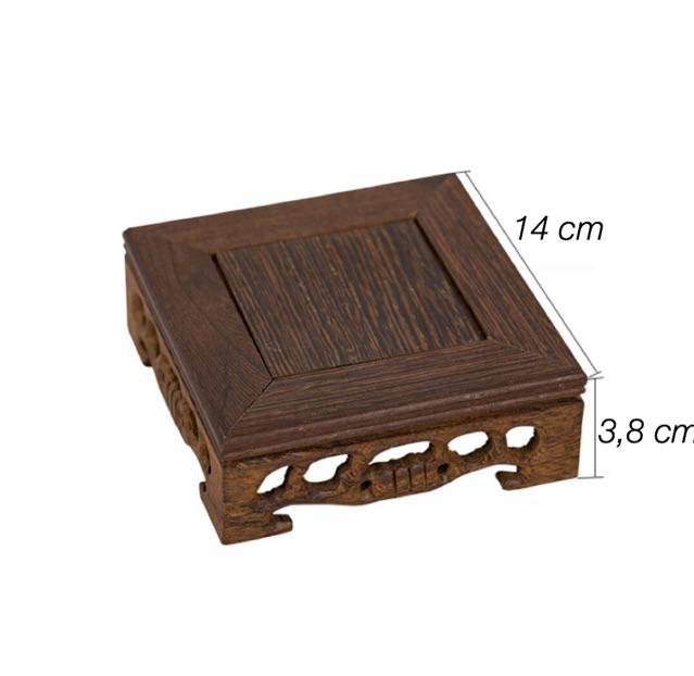 Đế gỗ vuông 14x14 cm gỗ tự nhiên