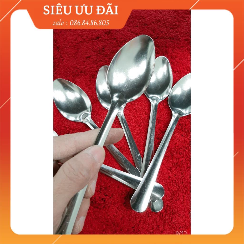 Combo 10 Thìa inox ăn cơm, phở không gỉ nhiều mãu (Mẫu ngẫu nhiên)