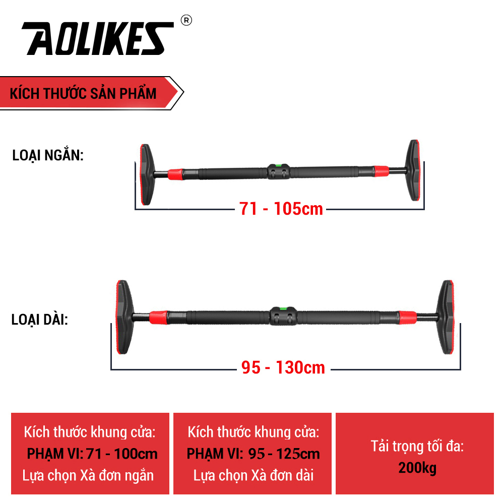 Xà đơn gắn cửa treo tường cao cấp AOLIKES A-SW213 pull up bar home gym