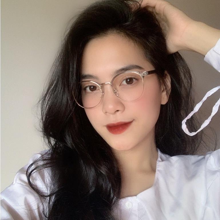 Gọng kính cận cao cấp nam nữ mắt tròn LILYEYEWEAR thiết kế phong cách màu sắc thời trang 98317