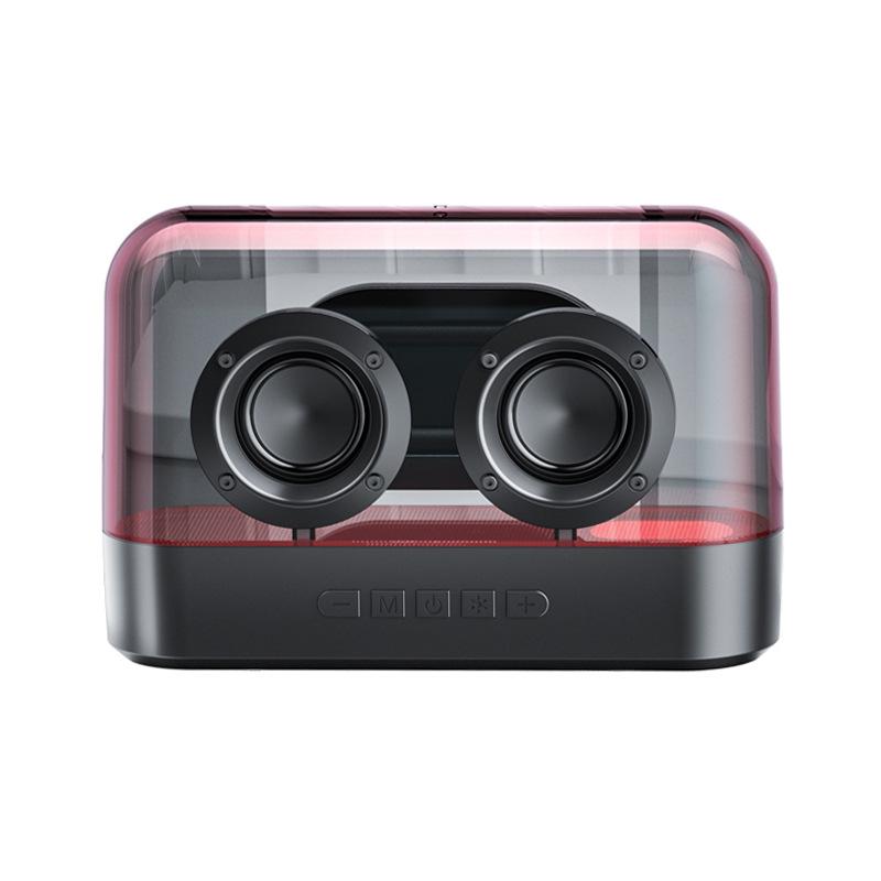 Di động Bluetooth 5.2 Loa không dây loa Hifi Radio RGB Máy nghe nhạc MP3 trong suốt với Mic/Night Light Hỗ trợ TWS/TF/AUX Color: White
