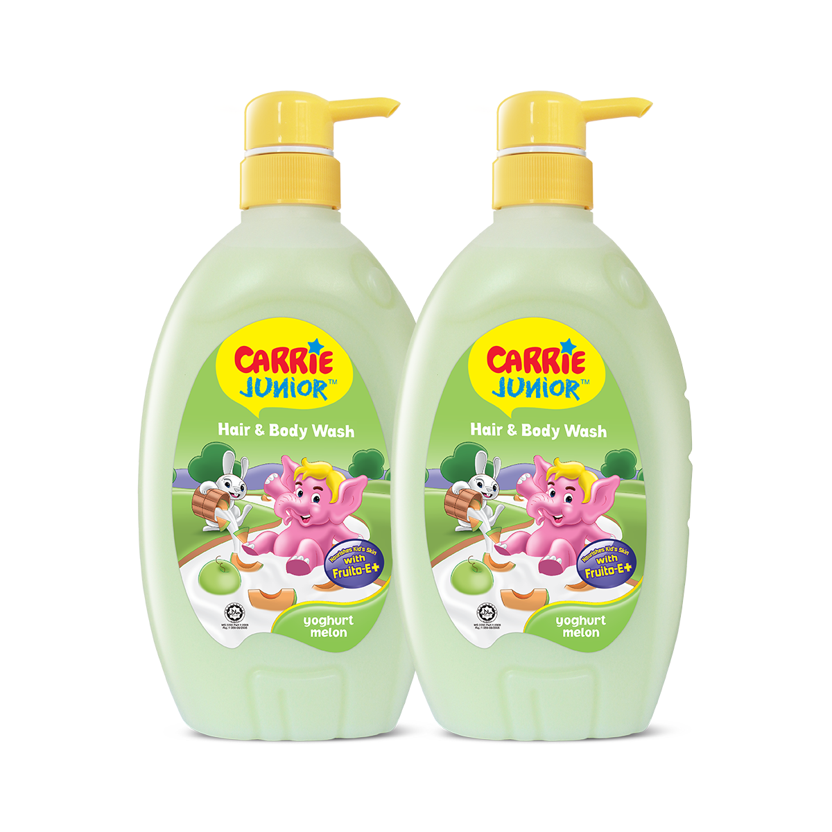 Combo 2 chai Sữa Tắm Gội cho bé Carrie Junior Yoghurt Hương Dưa Lưới Melon