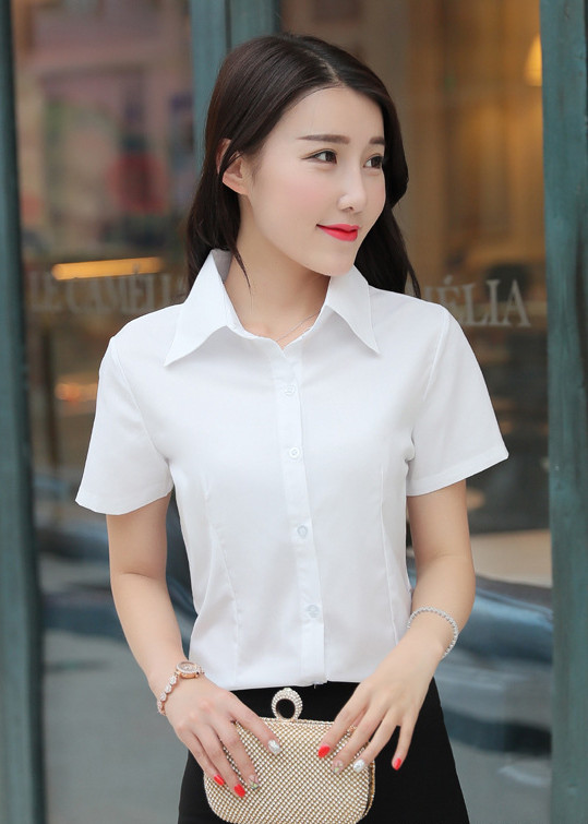 Sơ mi nữ công sở trắng trơn chiết eo mã 025