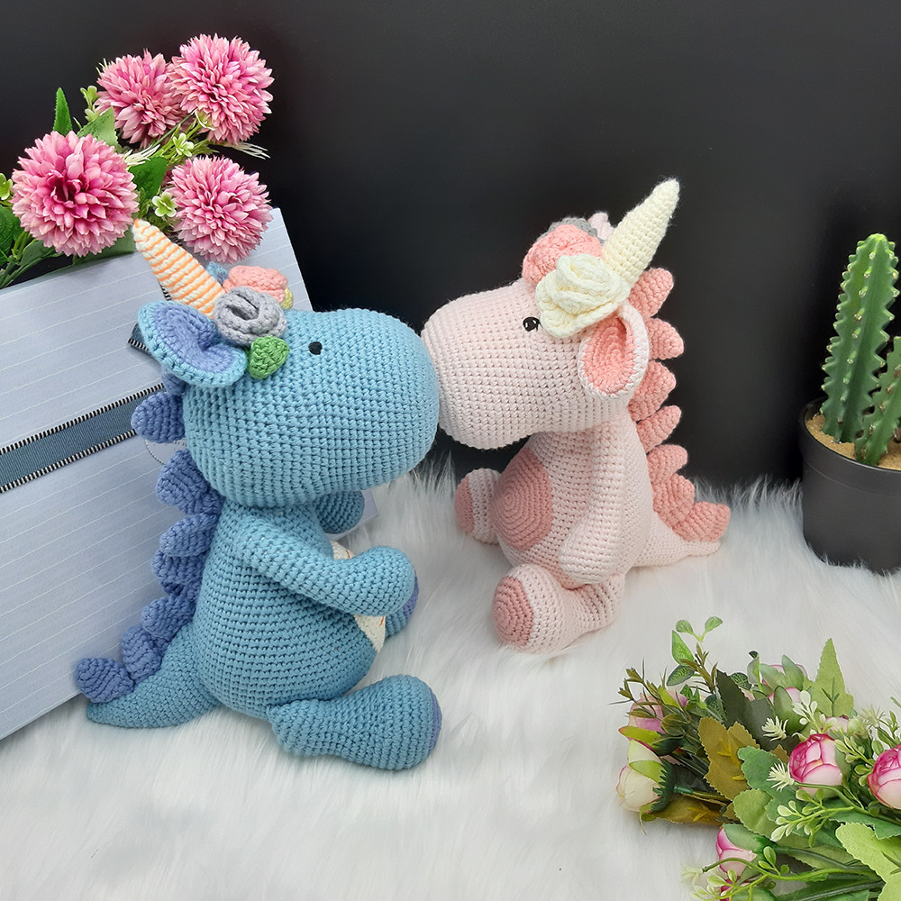 Gấu bông móc len Amigurumi cao cấp - Rồng một sừng