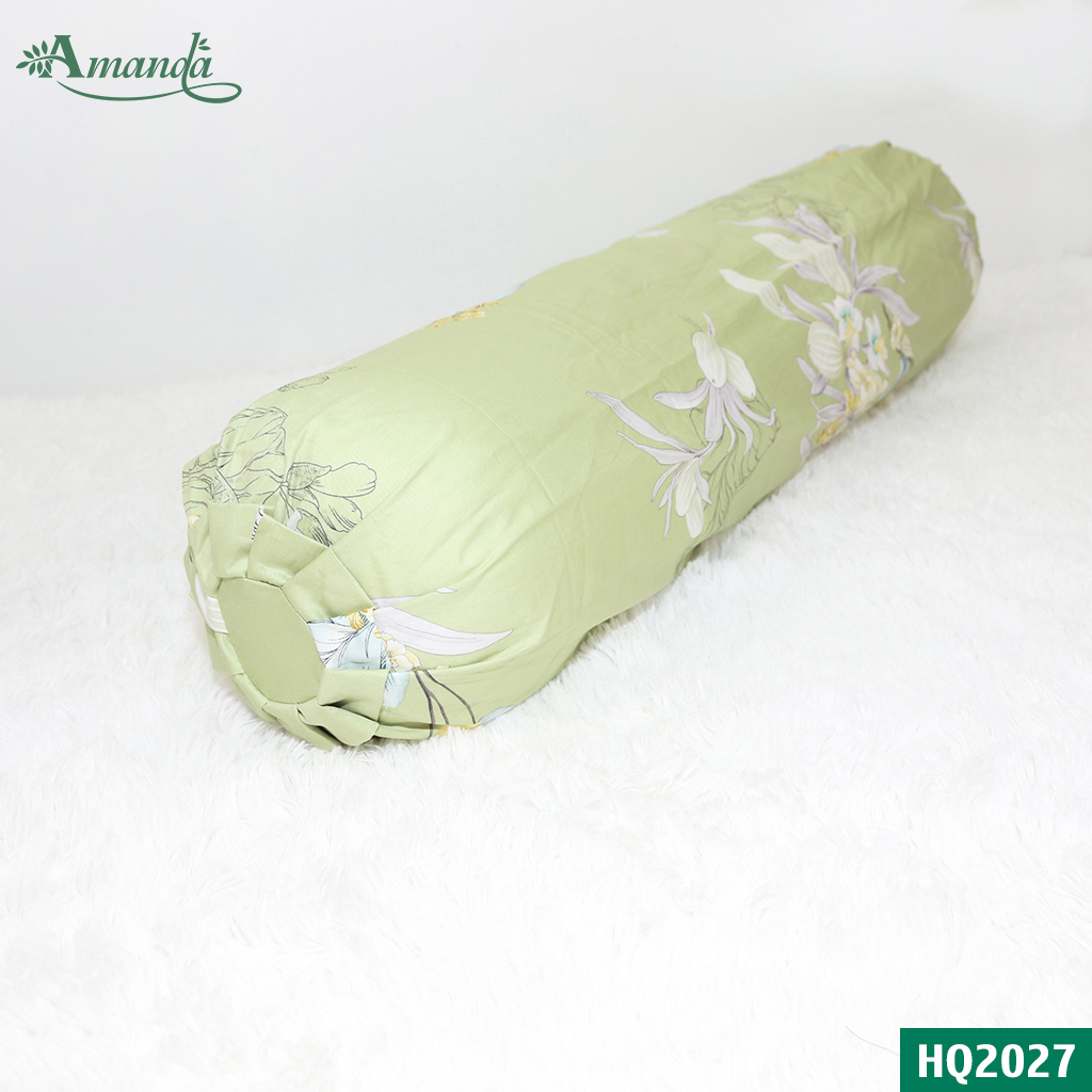 Vỏ gối ôm 35*105cm Amanda HQ2027, chất liệu cotton lụa satin Hàn Quốc mềm mịn tạo nên độ êm ái cho người dùng