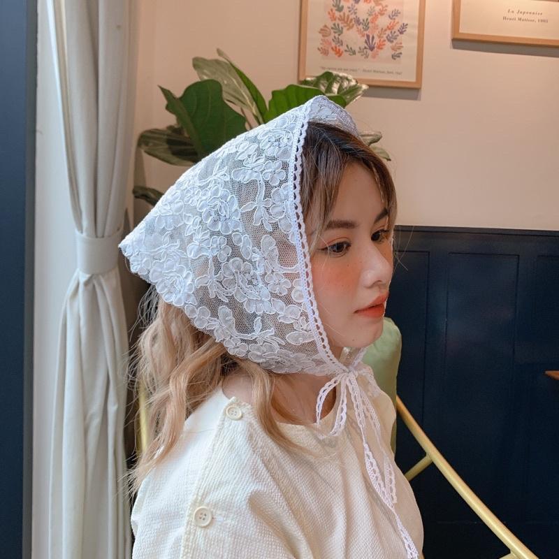 Khăn Ren Wedding Bandana Premium Bandana Bridal Bandana Tiemmaykeokeo