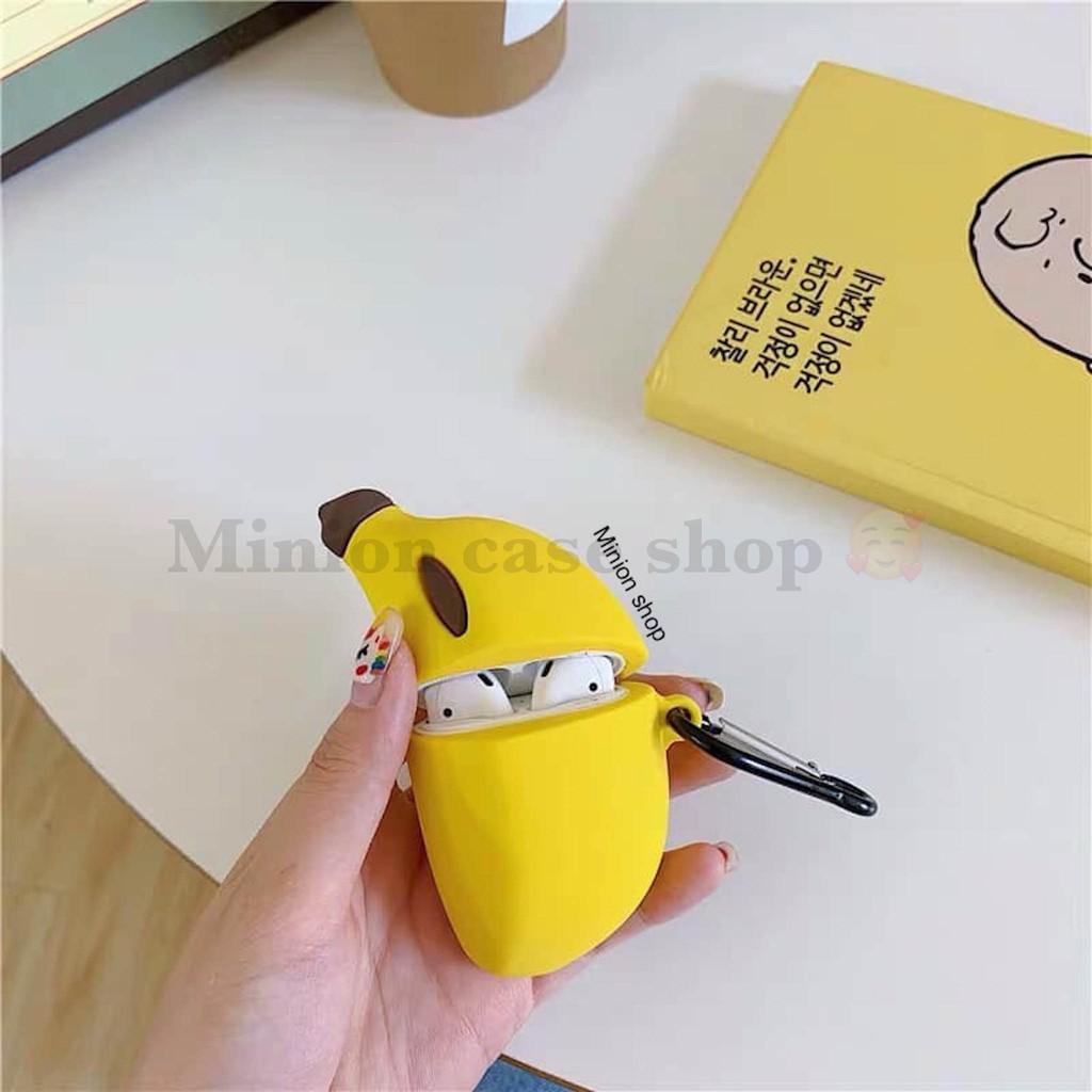 Bao Case Ốp dành cho airpod 1 và 2, tai nghe bluetooth i11,i12, i100, i9s... silicon 3D trái chuối cao cấp