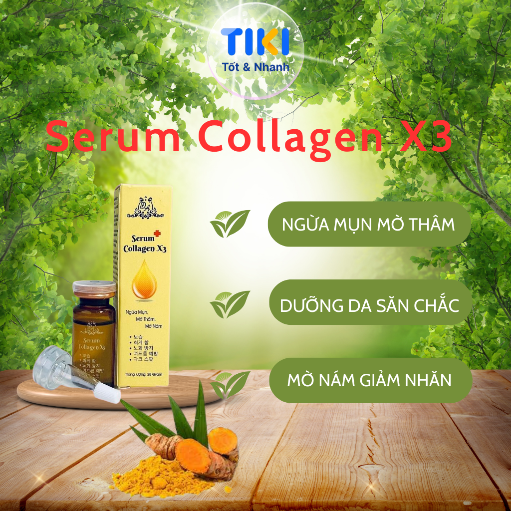 Serum Nám Collagen X3 Serum Dưỡng Ẩm Trắng Da Mờ Thâm Nám Đông Anh Chính Hãng 20ml