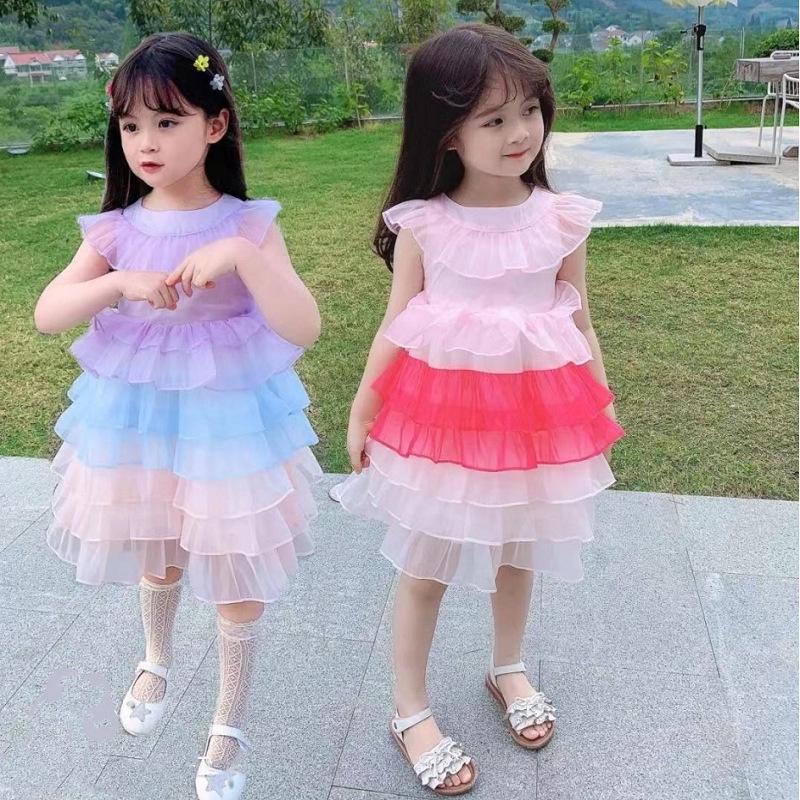 VT9 Size90-130 (9-25kg) Váy Đầm cho bé gái (Đầm voan công chúa 3 tầng) Thời trang trẻ Em hàng quảng châu