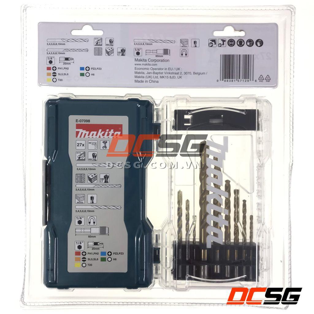 Bộ mũi khoan và mũi vít 27 chi tiết Makita E-07098 | DCSG