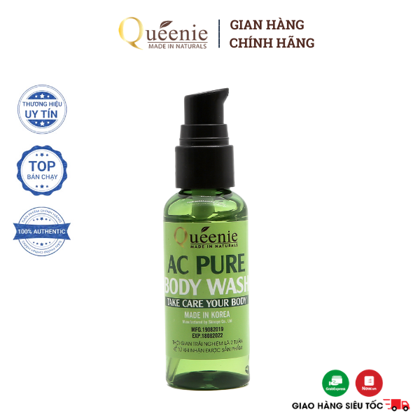 Sữa tắm thảo dược Queenie trải nghiệm dưỡng da mịn màng, ngăn ngừa mụn 50ml - Mỹ Phẩm Hàn Quốc