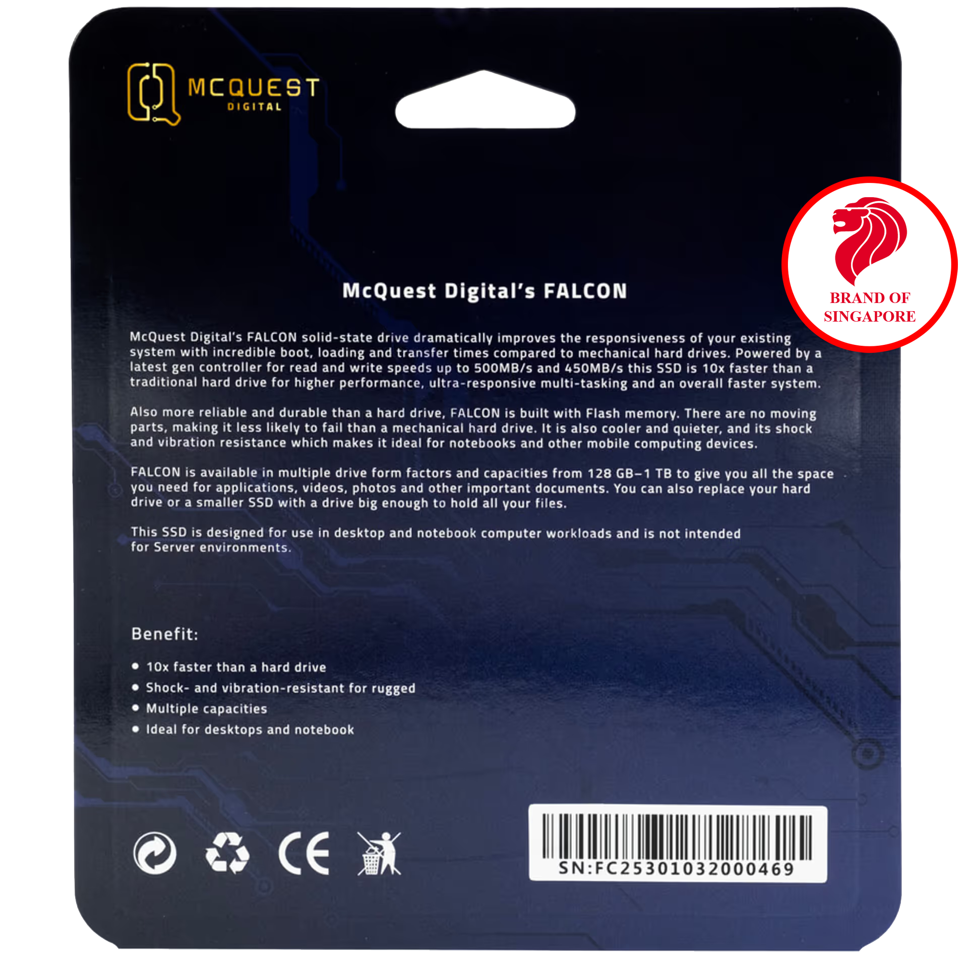 Ổ Cứng gắn trong SSD QUEST FALCON 256GB / 512GB / 1TB 2.5&quot; SATA 3 - Bảo hành 36 tháng Hàng Chính Hãng