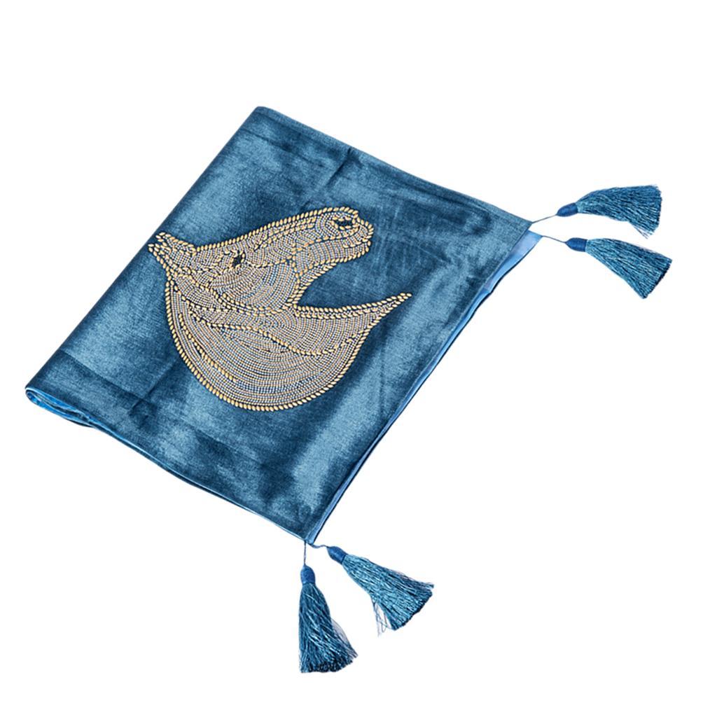Bed Runner Decorative Bed Pad Protector Scarf Light Blue 180x50cm