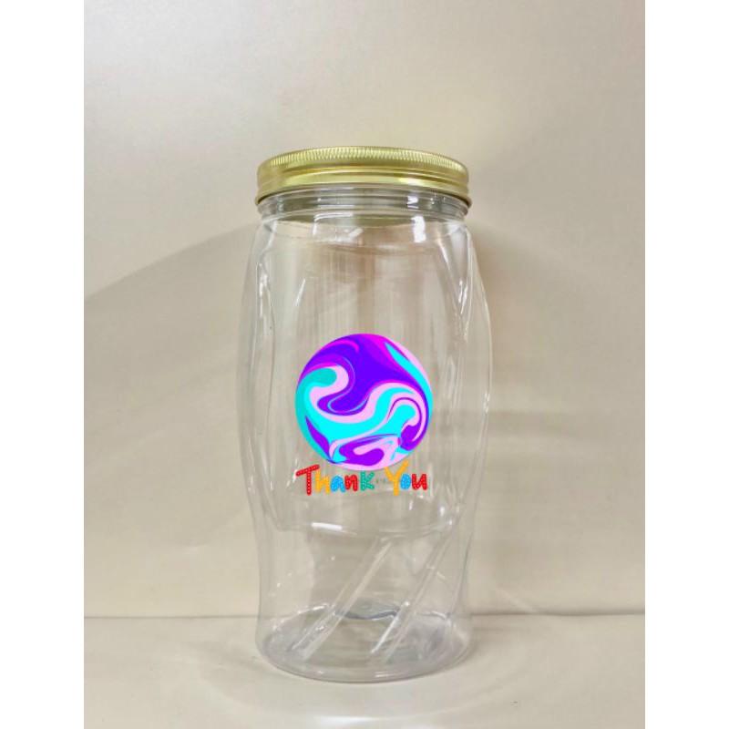 Hủ PET vặn 1400ml 9x19cm & 9x20cm kèm seal,lót